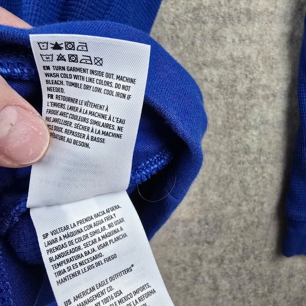 American Eagle Blue Quarter Zip Athletic Pullover - Picture 6 of 8